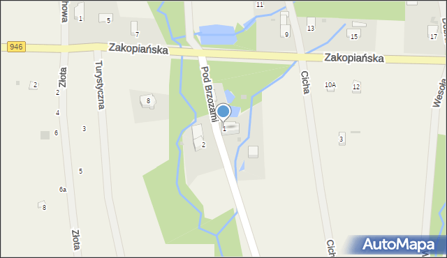 Kocoń, Pod Brzozami, 1, mapa Kocoń