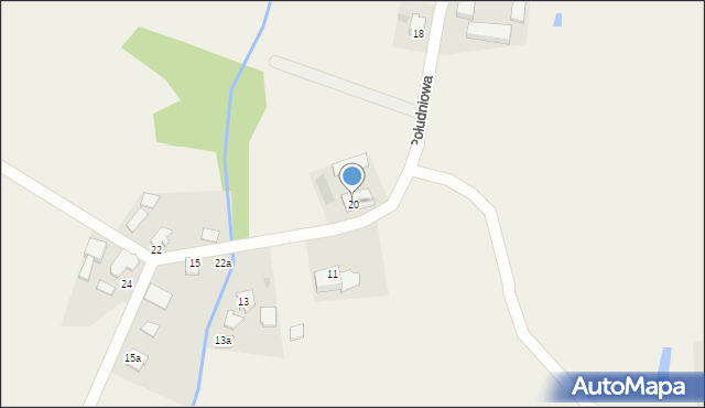 Koczała, Południowa, 20, mapa Koczała
