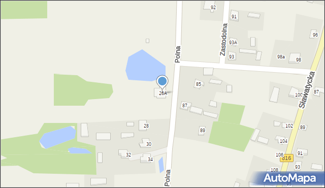 Kodeń, Polna, 26A, mapa Kodeń