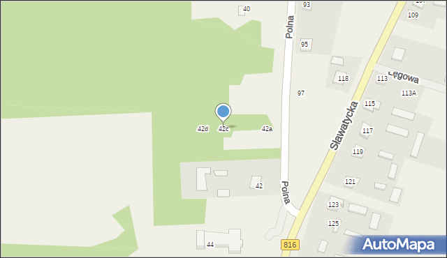 Kodeń, Polna, 42c, mapa Kodeń