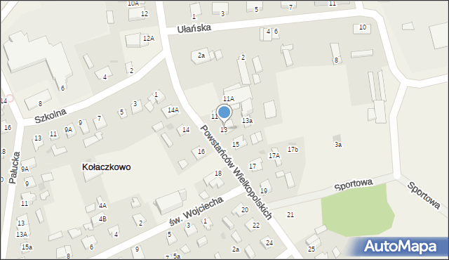 Kołaczkowo, Powstańców Wielkopolskich, 13, mapa Kołaczkowo