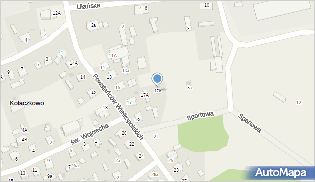 Kołaczkowo, Powstańców Wielkopolskich, 17b, mapa Kołaczkowo