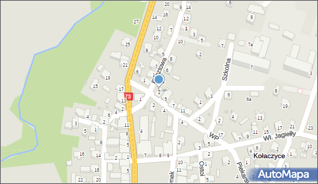 Kołaczyce, Pocztowa, 2, mapa Kołaczyce