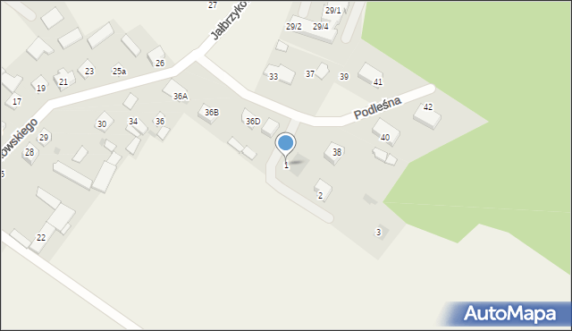 Kołaki Kościelne, Podleśna, 1, mapa Kołaki Kościelne