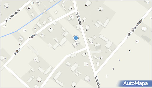Kołaki Kościelne, Polna, 3, mapa Kołaki Kościelne