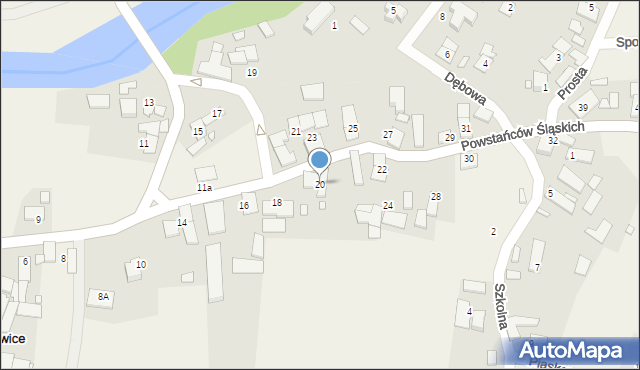 Kolanowice, Powstańców Śląskich, 20, mapa Kolanowice