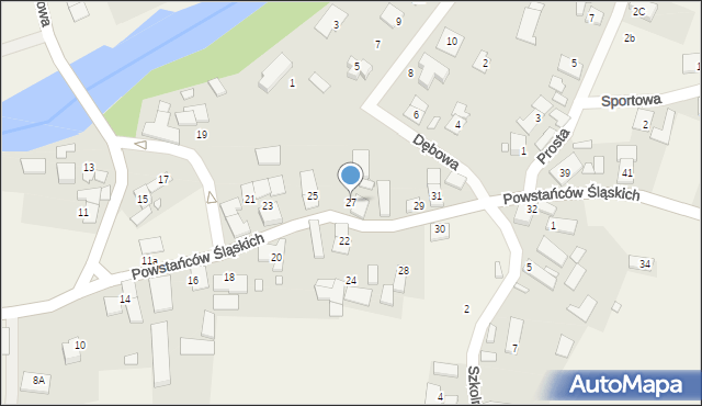Kolanowice, Powstańców Śląskich, 27, mapa Kolanowice