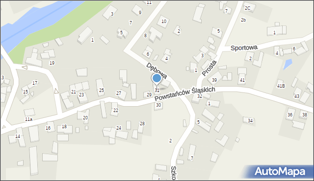 Kolanowice, Powstańców Śląskich, 31, mapa Kolanowice