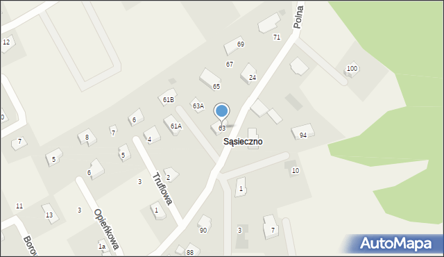 Kolbudy, Polna, 63, mapa Kolbudy