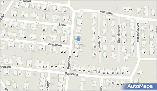 Kołobrzeg, Pogodna, 9, mapa Kołobrzegu