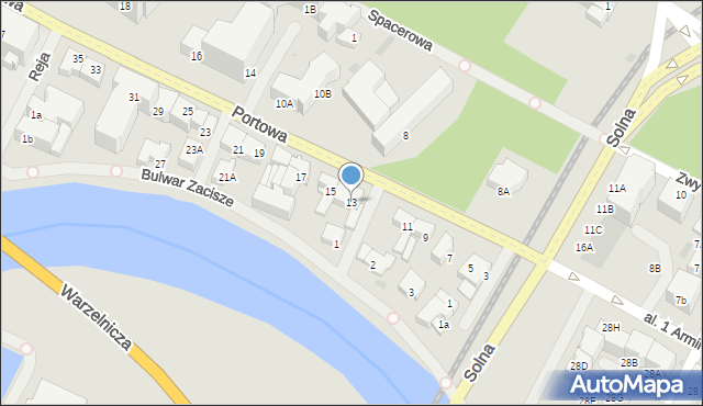 Kołobrzeg, Portowa, 13, mapa Kołobrzegu