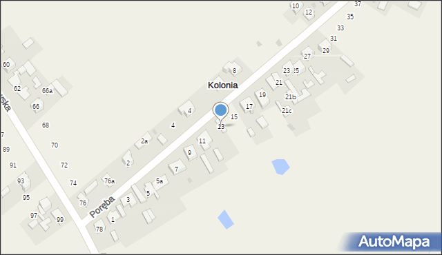 Kolonia, Poręba, 13, mapa Kolonia