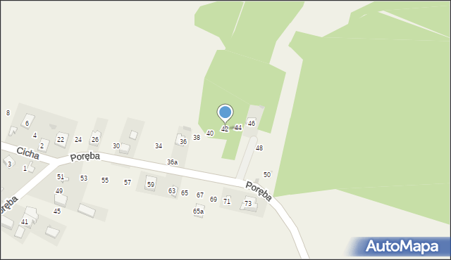 Kolonia, Poręba, 42, mapa Kolonia