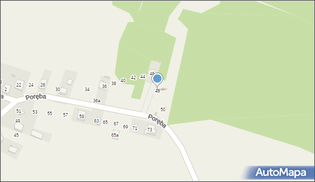 Kolonia, Poręba, 48, mapa Kolonia