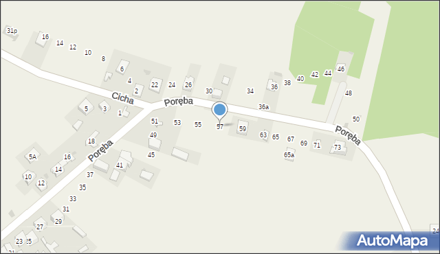 Kolonia, Poręba, 57, mapa Kolonia