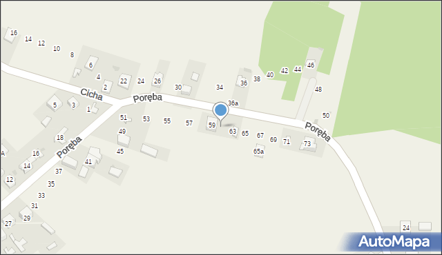 Kolonia, Poręba, 61, mapa Kolonia