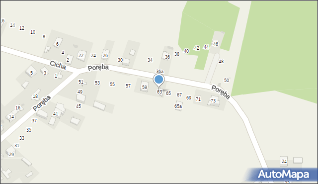 Kolonia, Poręba, 63, mapa Kolonia
