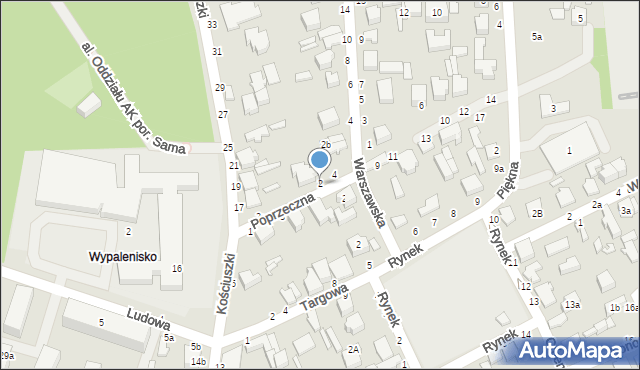 Koluszki, Poprzeczna, 2, mapa Koluszki