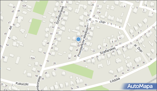 Koluszki, Powstańców Wielkopolskich, 44, mapa Koluszki