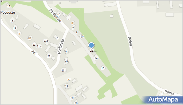 Komarów-Osada, Podgórze, 13, mapa Komarów-Osada
