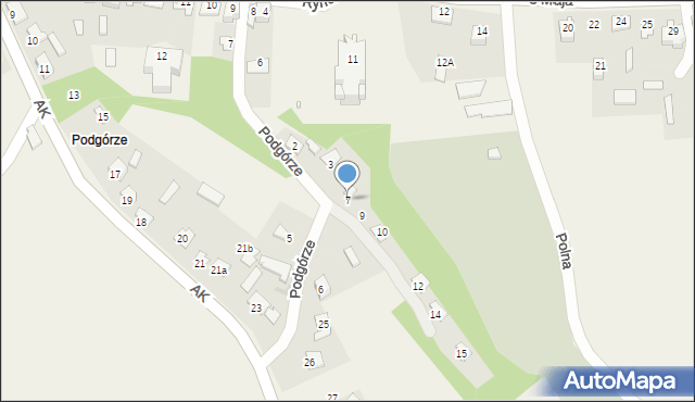 Komarów-Osada, Podgórze, 7, mapa Komarów-Osada