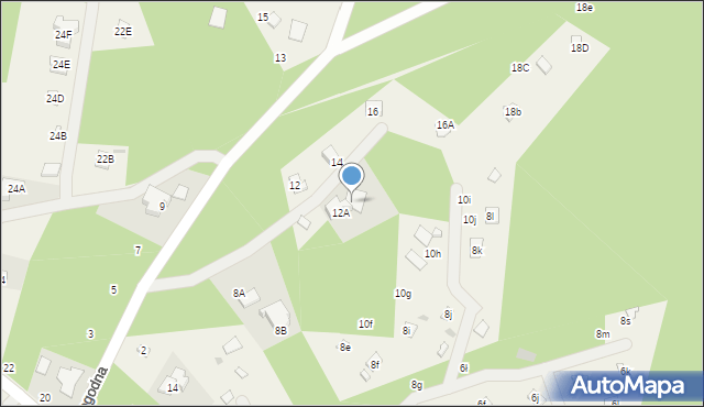 Komornica, Pogodna, 14a, mapa Komornica