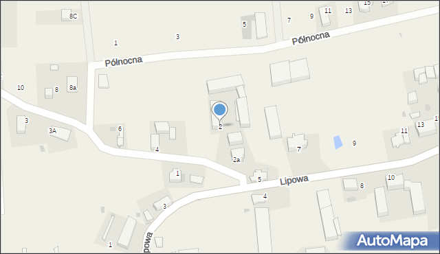 Komorniki, Polna, 2, mapa Komorniki