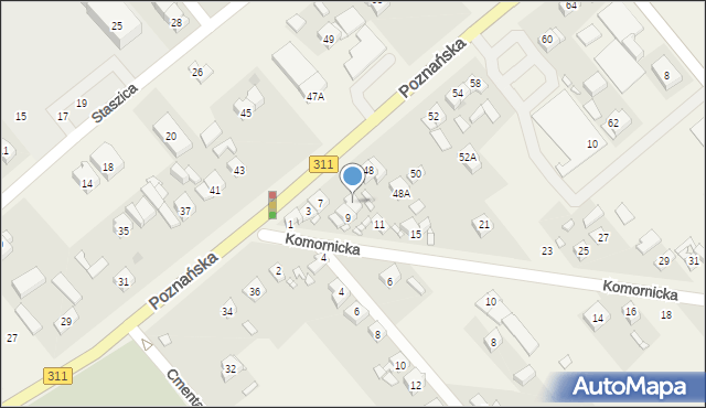 Komorniki, Poznańska, 46, mapa Komorniki