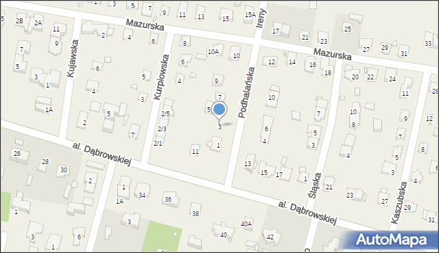 Komorów, Podhalańska, 3, mapa Komorów