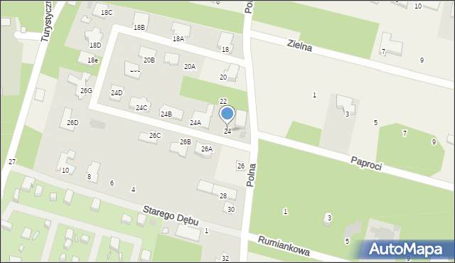 Komorów, Polna, 24, mapa Komorów
