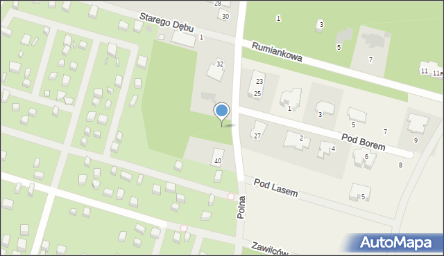 Komorów, Polna, 36, mapa Komorów