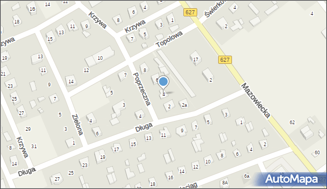 Komorowo, Poprzeczna, 4, mapa Komorowo