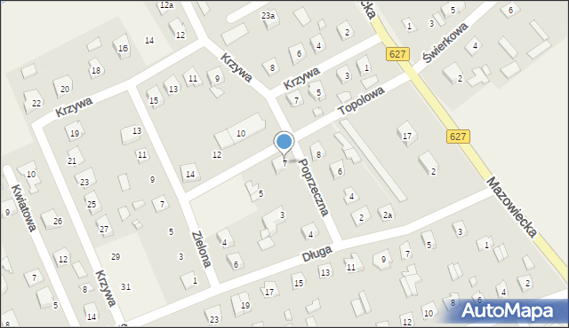 Komorowo, Poprzeczna, 7, mapa Komorowo