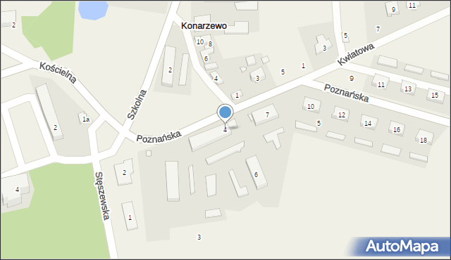 Konarzewo, Poznańska, 4, mapa Konarzewo