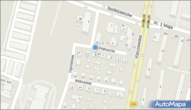 Konin, Północna, 9, mapa Konina