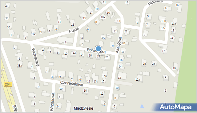 Konin, Półwiejska, 18, mapa Konina