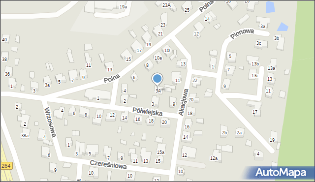 Konin, Półwiejska, 3A, mapa Konina