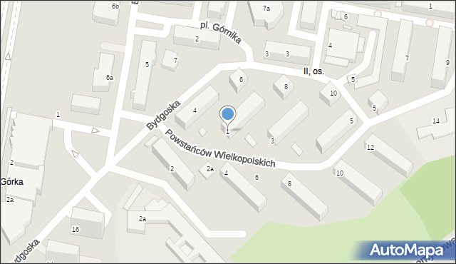 Konin, Powstańców Wielkopolskich, 1, mapa Konina