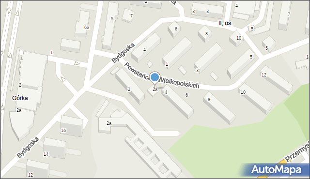 Konin, Powstańców Wielkopolskich, 2a, mapa Konina