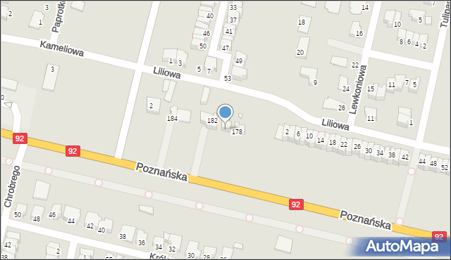 Konin, Poznańska, 180, mapa Konina