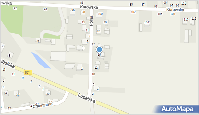 Końskowola, Polna, 18, mapa Końskowola