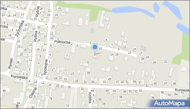 Końskowola, Północna, 10, mapa Końskowola