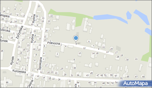 Końskowola, Północna, 3, mapa Końskowola