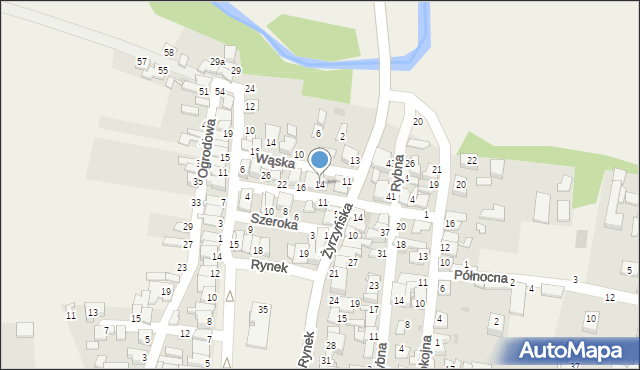 Końskowola, Poprzeczna, 14, mapa Końskowola