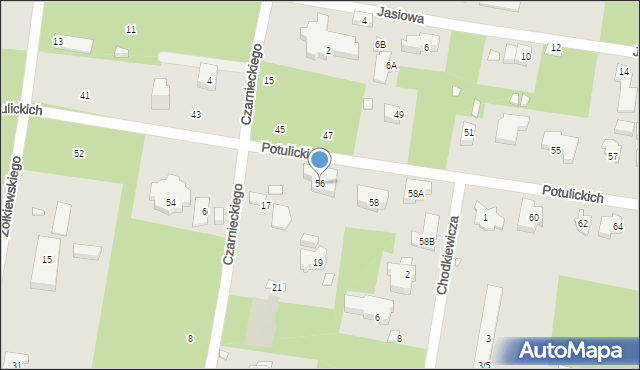 Konstancin-Jeziorna, Potulickich, 56, mapa Konstancin-Jeziorna