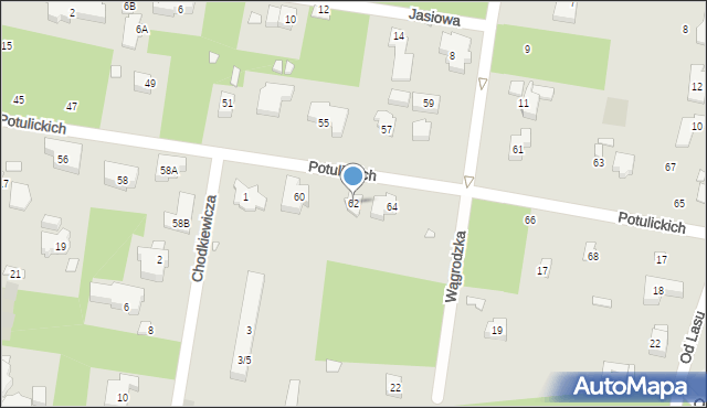 Konstancin-Jeziorna, Potulickich, 62, mapa Konstancin-Jeziorna