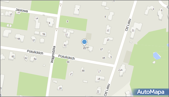 Konstancin-Jeziorna, Potulickich, 63, mapa Konstancin-Jeziorna