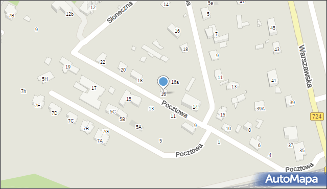 Konstancin-Jeziorna, Pocztowa, 16, mapa Konstancin-Jeziorna
