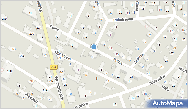 Konstancin-Jeziorna, Polna, 3, mapa Konstancin-Jeziorna