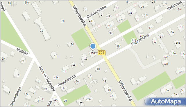 Konstancin-Jeziorna, Poprzeczna, 15A, mapa Konstancin-Jeziorna